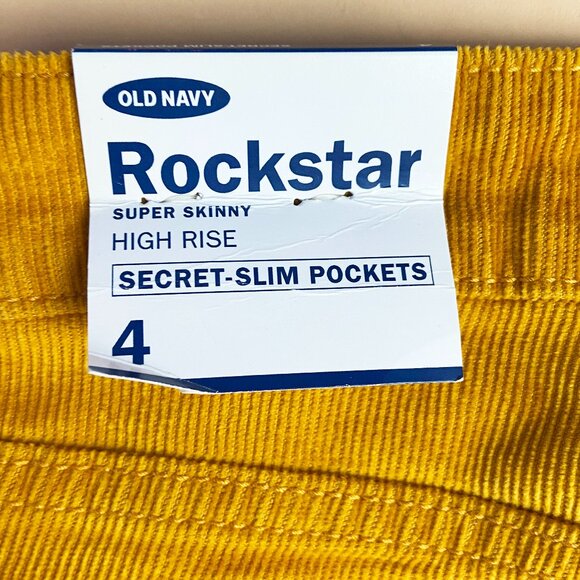 NWT Old Navy High-Waisted Rockstar Super Skinny Corduroy Pants - Size 4 - Picture 4 of 5
